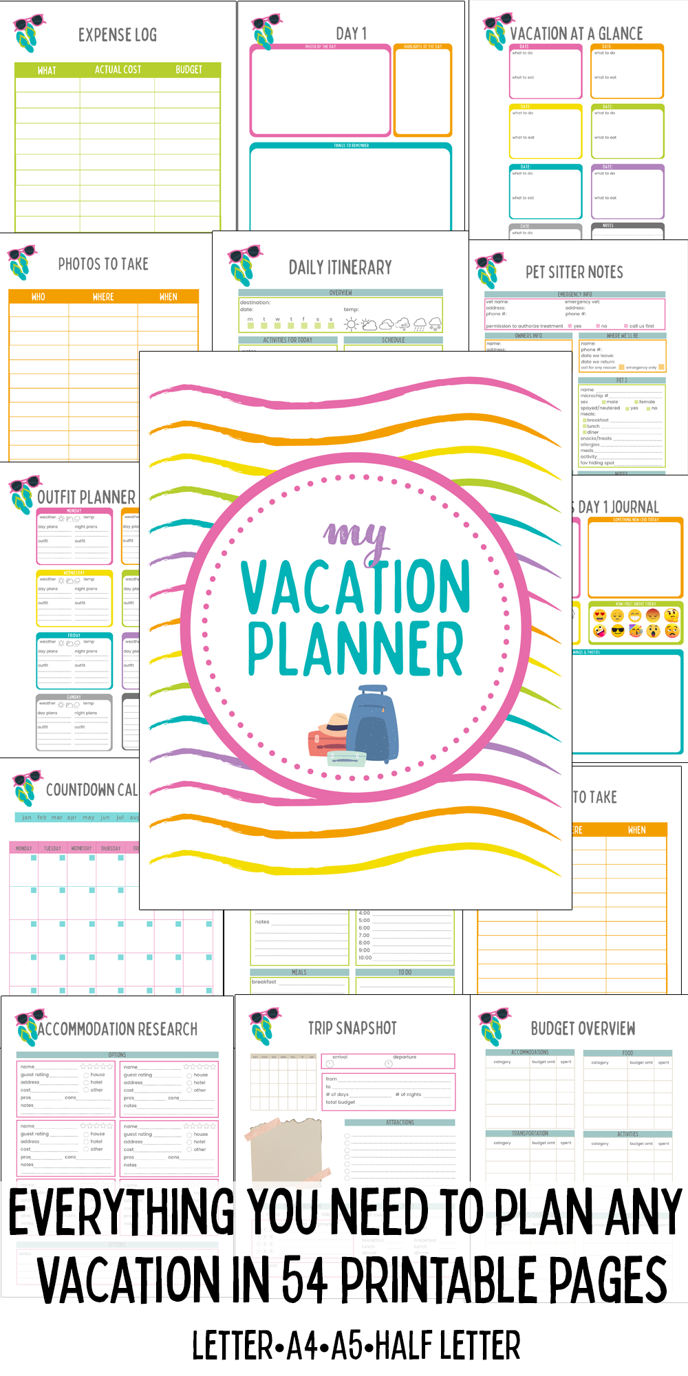 Family Vacation Planner Printable