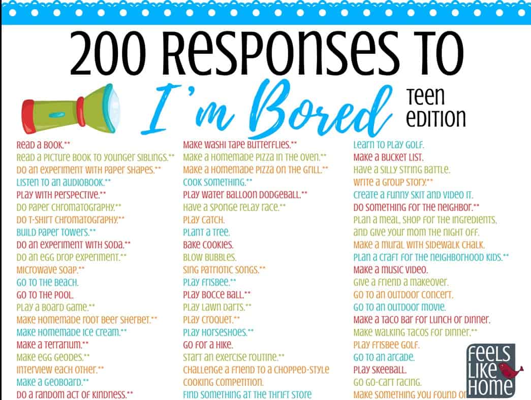 96 Things to Do When You're Bored