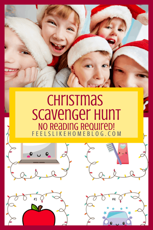 Easy Christmas Scavenger Hunt for Pre-Readers (Not Religious)