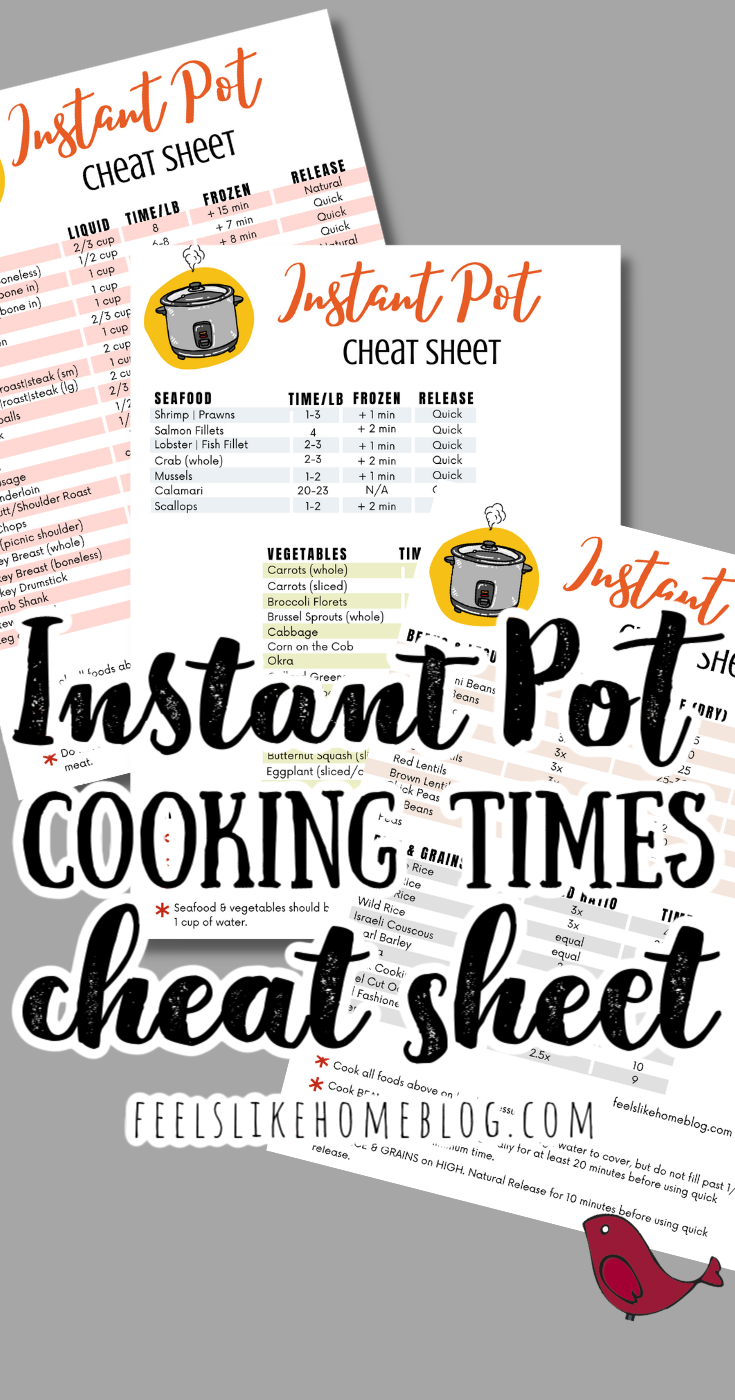 2 Free Instant Pot Cheat Sheets