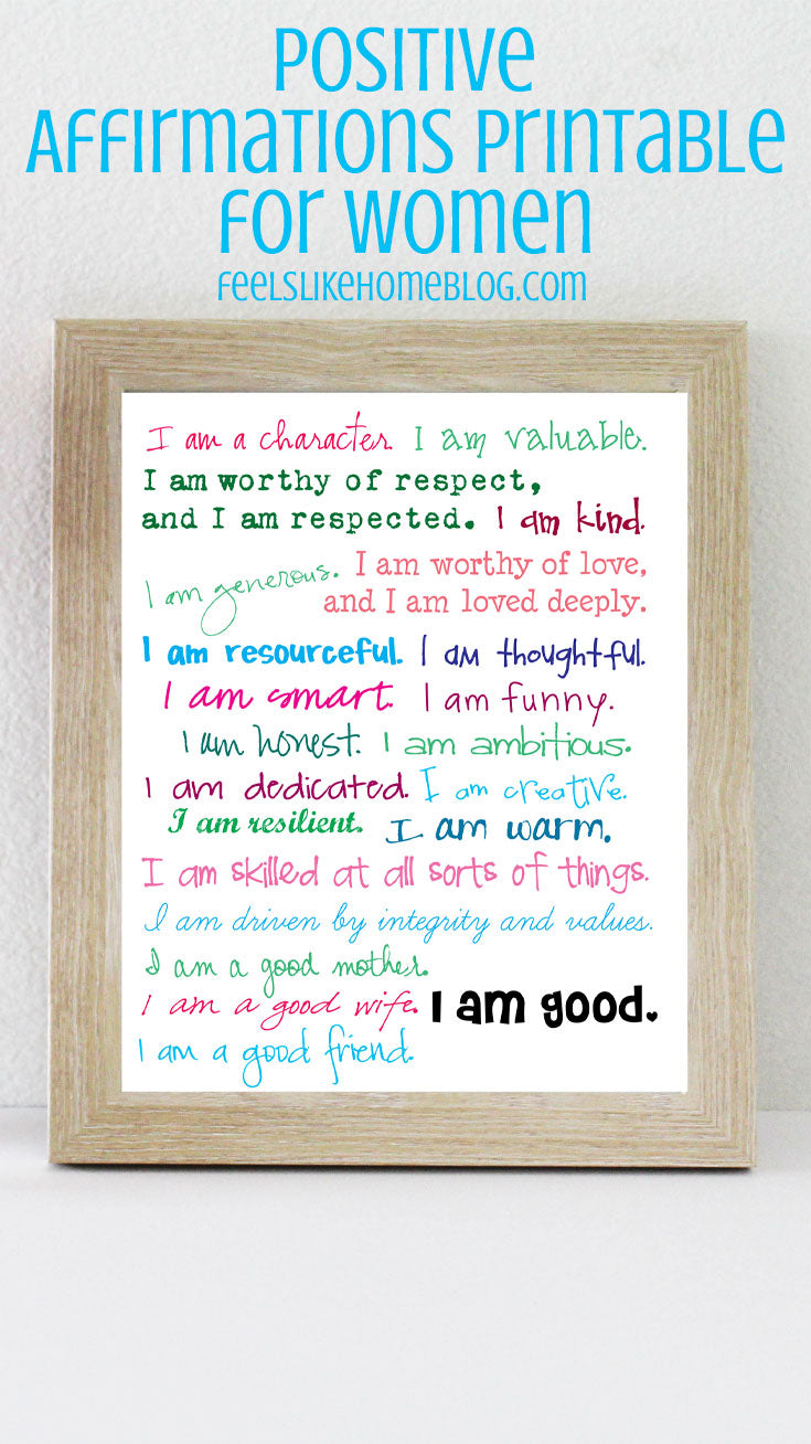 I am good affirmations printable
