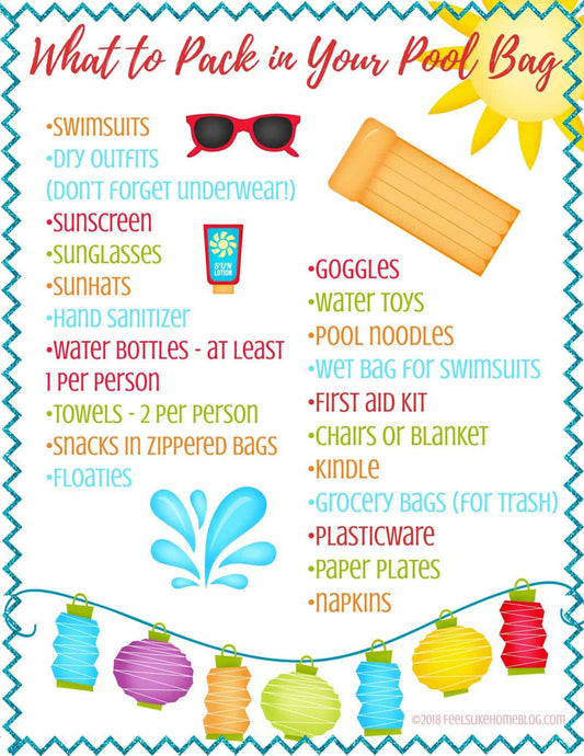 What to Pack in Your Pool Bag - Printable Checklist