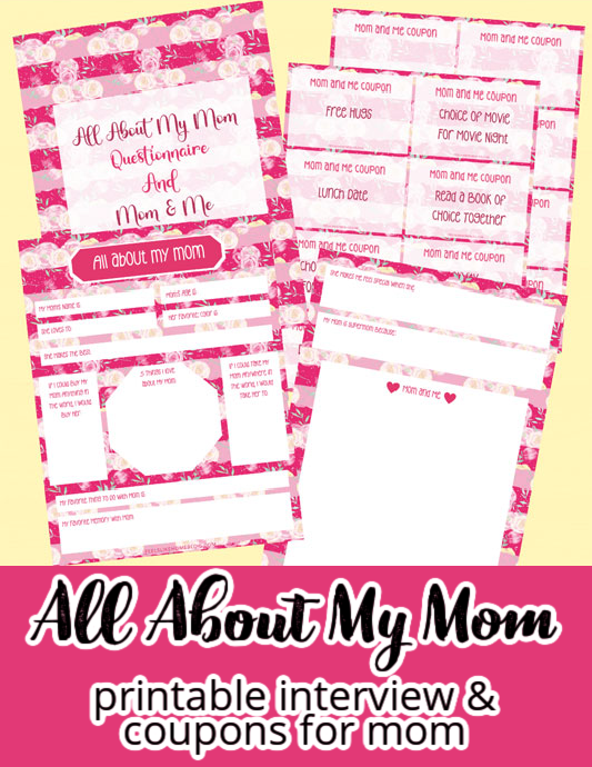 All About My Mom - Mother's Day Interview Questions for Kids