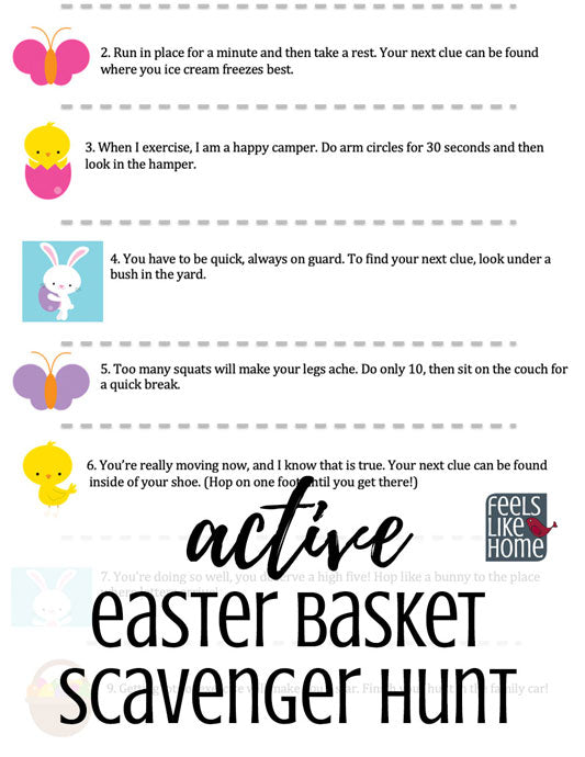 Easter Basket Scavenger Hunt (Not Religious)