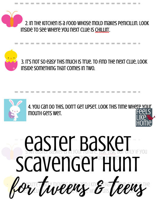 Challenging Easter Basket Scavenger Hunt for Tweens & Teens (Not Religious)