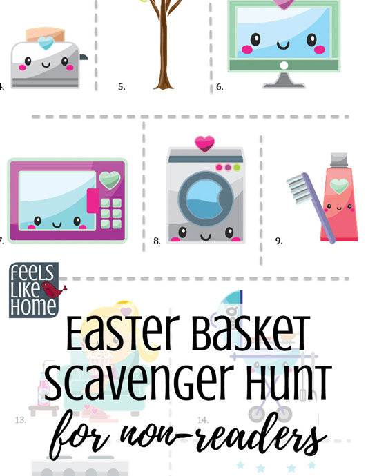 Easy Easter Basket Scavenger Hunt for Non-Readers (Not Religious)