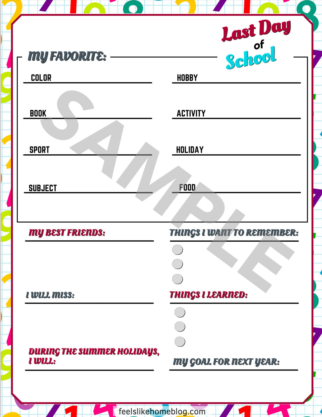 First & Last Day of School Interview Questions for Kids