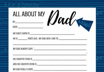 All About My Dad - One Page Father's Day Interview for Kids