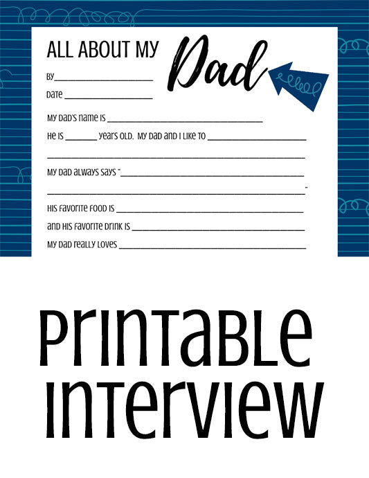 All About My Dad - One Page Father's Day Interview for Kids