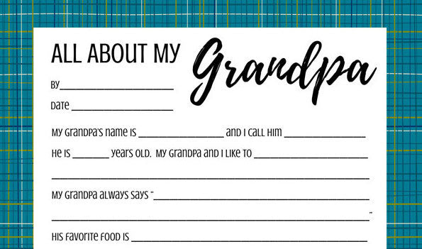 All About My Grandpa - One Page Father's Day Interviews for Kids