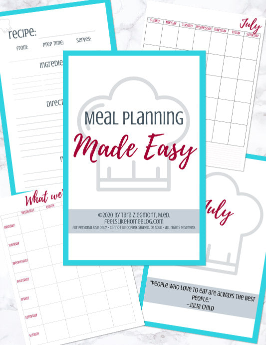 Meal Planning Made Easy Printable Planner & Workbook