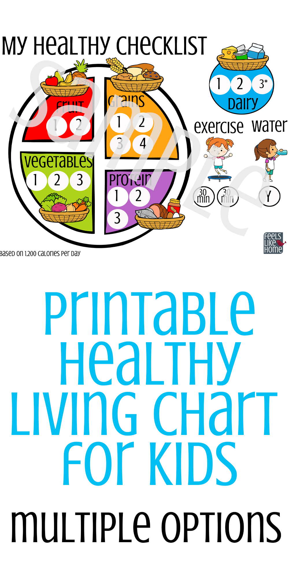 Printable for Kids to Track Healthy Living