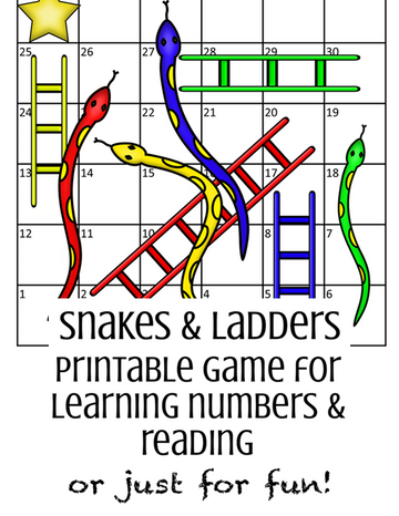 Printable Snakes & Ladders Game