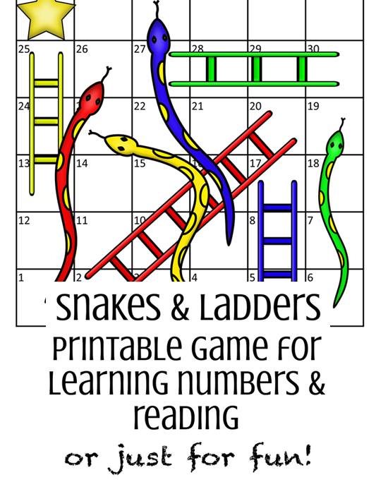 Printable Snakes & Ladders Game