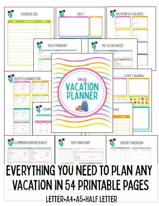 Family Vacation Planner Printable