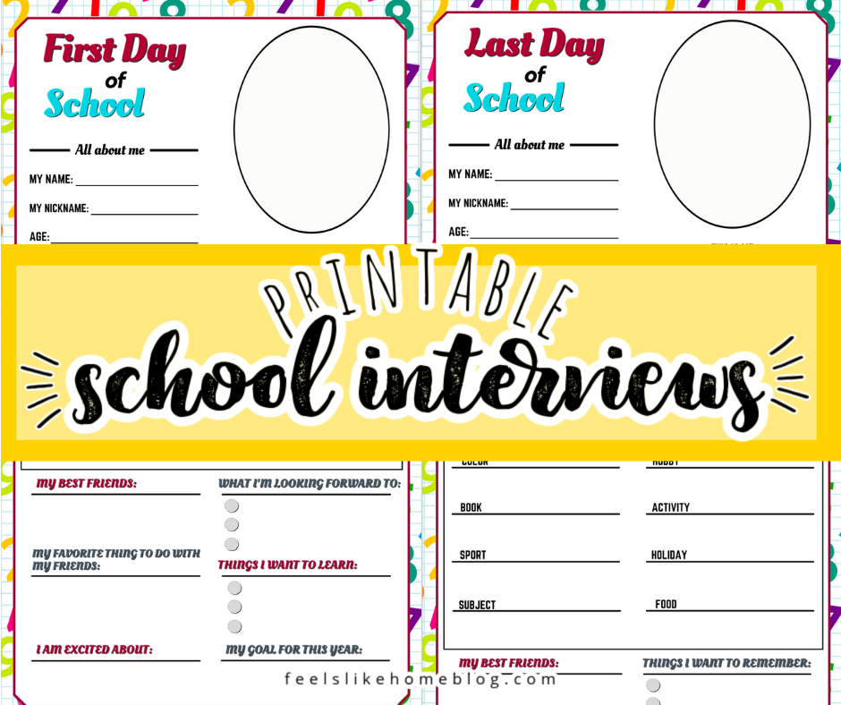 First & Last Day of School Interview Questions for Kids