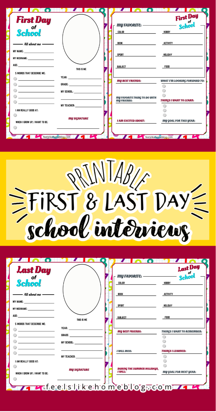 First & Last Day of School Interview Questions for Kids