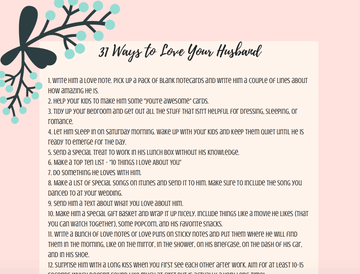 31 Ways to Love Your Husband Printable