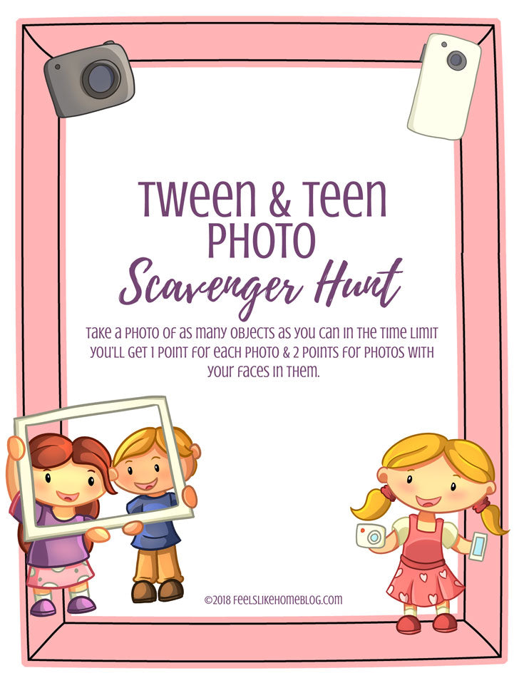 Photo Scavenger Hunt for Tweens & Teens