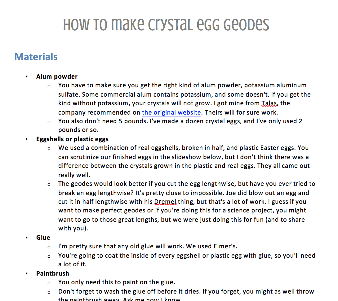 How To Grow Crystal Egg Geodes Printable Experiment Materials And Inst